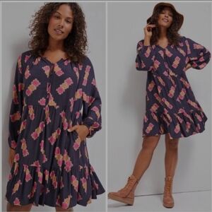 Anthropologie Sammi Tiered‎ Mini Dress Size Medium